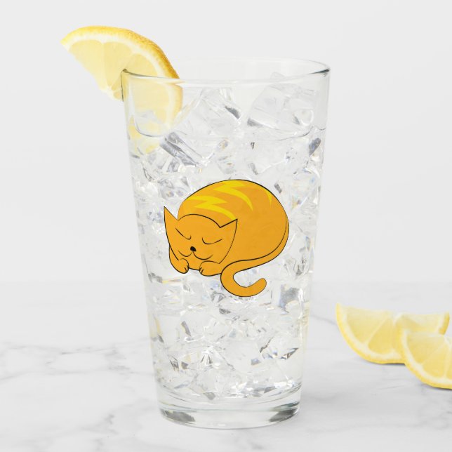 Verre Chat couché (Devant glace)
