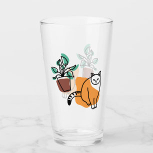 Verre Chat et le plante