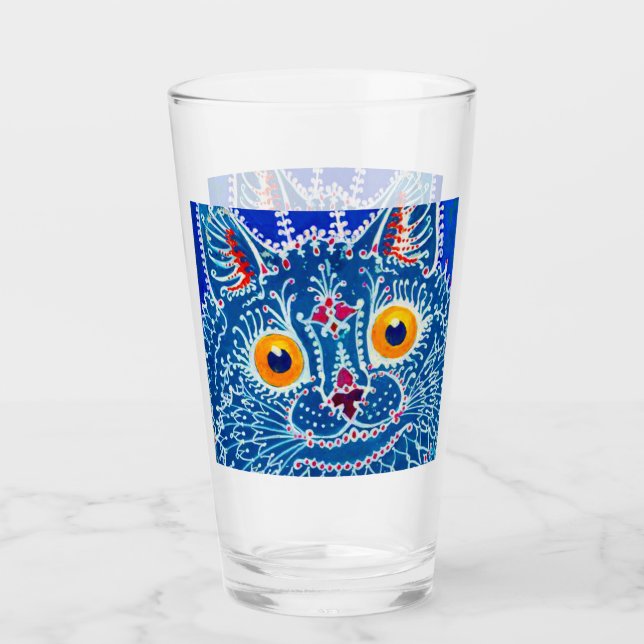Verre Chat gothique bleu (Devant)