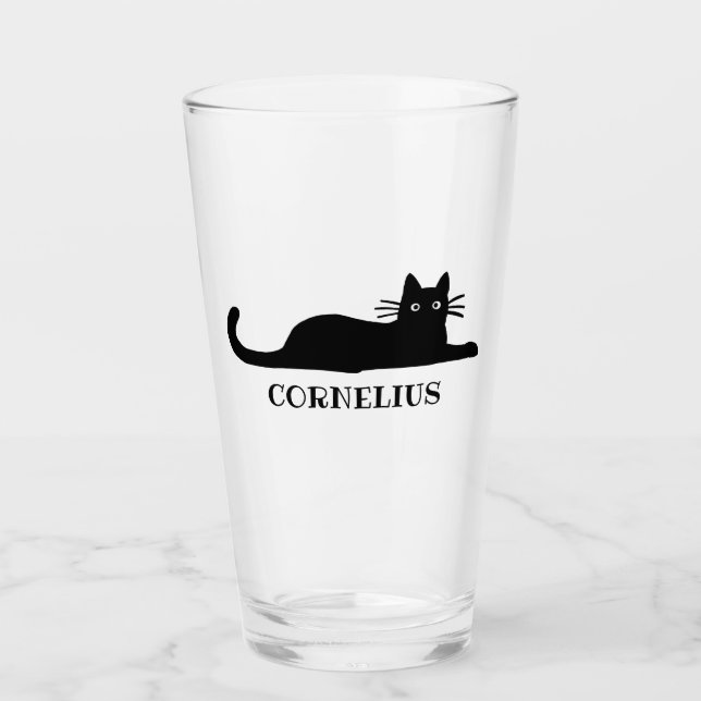 Verre Chat noir frais de Kitty personnalisé (Devant)