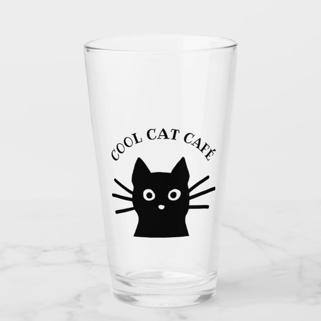 Verre Chat noir frais personnalisé (Devant)