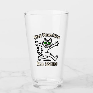 Verre Chat Restez Positif