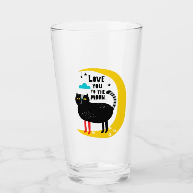 Verre Chat sur la lune (Devant)