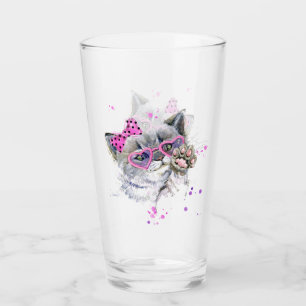 Verre Chaton mignon d'aquarelle