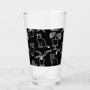 Verre Chats blancs en noir