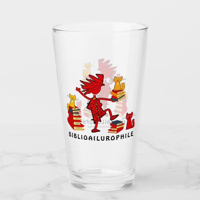 Verre Chats Love Livres (Devant)