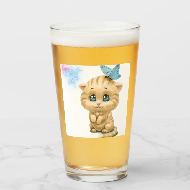 Verre chatte mignonne (Devant (rempli))
