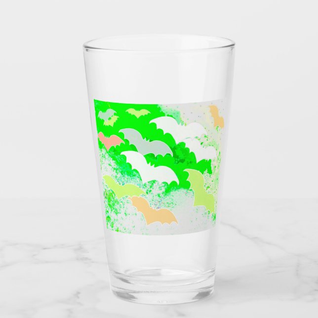 Verre Chauves-souris en vol Pastel Vert (Devant)