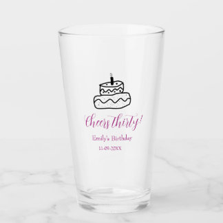 Verre Cheers thirty birthday cake black scribble hand