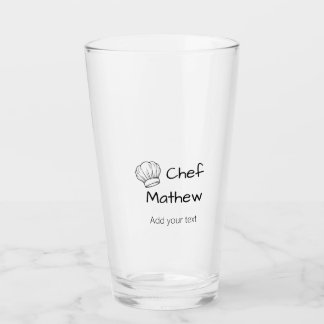 Verre Chef cuisinier ajouter nom texte hommes cuisine bo