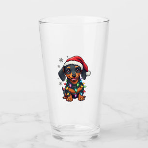 Verre Chemise de Noël de l'arbre de chiens de teckel Cad
