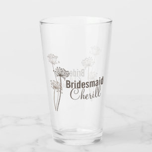 Verre Chervil moderne encre de fleur art marron faveur m