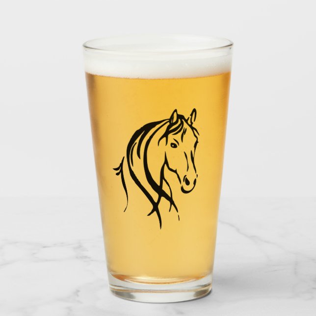 Verre Cheval Head (Devant (rempli))
