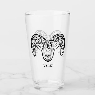 Verre Chèvre tribale noire et blanche / Mouton