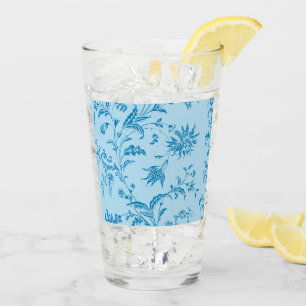 Verre Chic Stylish Blue Floral Damask Pattern Grand Bois