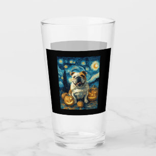 Verre Chien bouledogue anglais mignon Halloween Jack O L