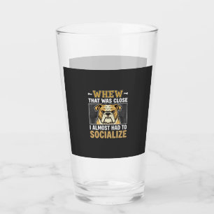 Verre Chien Bouledogue Drôle Sociabiliser