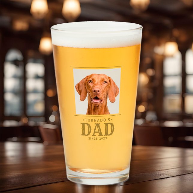 Verre Chien Chat Papa Cadeau Personnalisé Animaux de com (Pet Dog Cat Dad Custom Photo Glass)