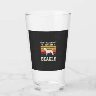 Verre Chien de thérapie rétro Beagle vintage
