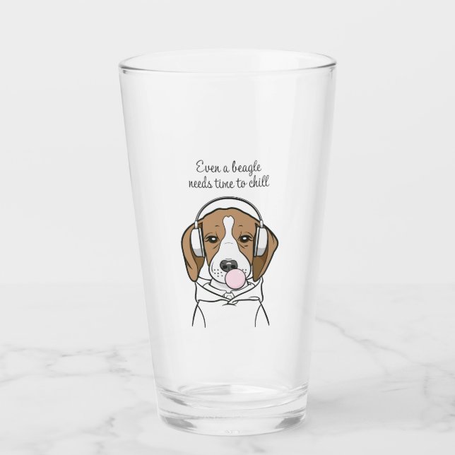 Verre Chien frigorifique avec Bubblegum Funny Beagle (Devant)