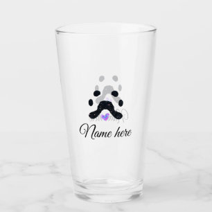 Verre Chien patte noir animal ajouter nom texte animal p