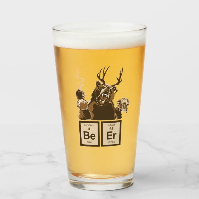 Verre Chimie bière découverte par l'ours (Devant (rempli))