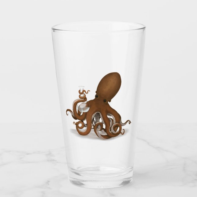 Verre Chimie Octopus Holding Flask Steampunk Science (Devant)