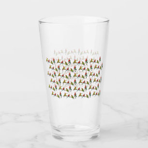 Verre Christmas Budgie Frenzy Glass