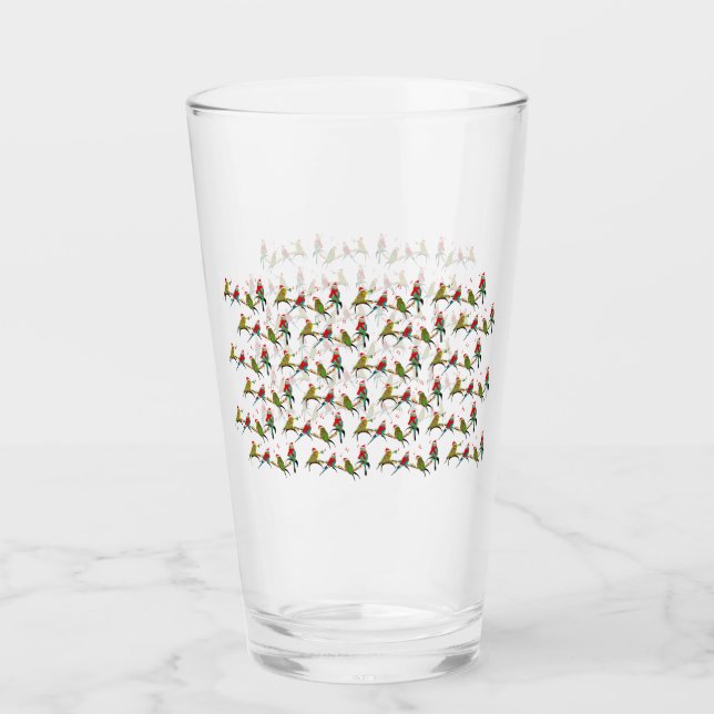 Verre Christmas Budgie Frenzy Glass (Devant)