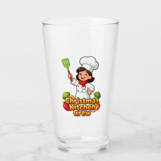 Verre Christmas Kitchen Crew Cute Holiday Glass