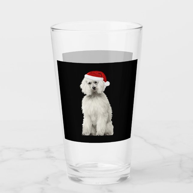 Verre Christmas Poodle Christmas Tree Dog Puppy Watercol (Devant)