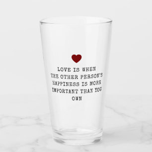 Verre Citation d'amour éditable pour la Saint-Valentin