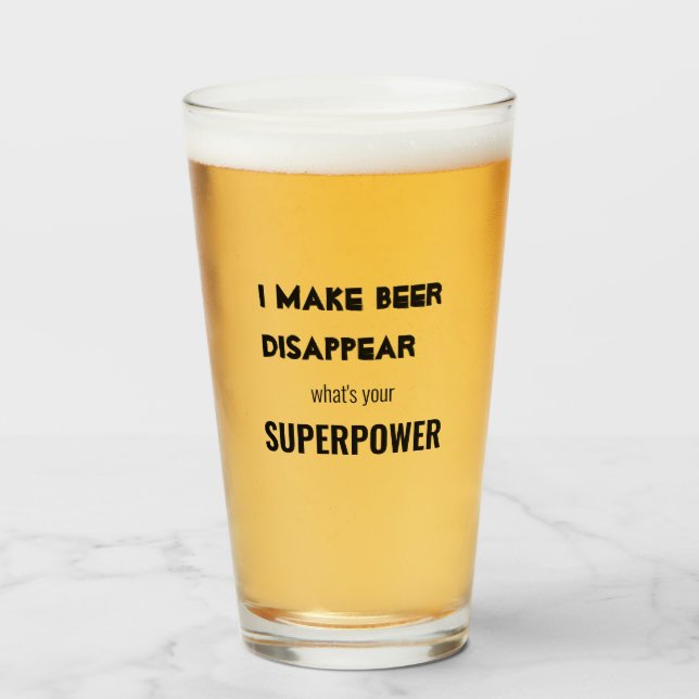 Verre Citation de bière amusante (Devant (rempli))