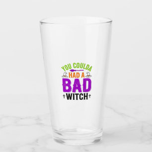 Verre Citation drôle de sorcière méchante Halloween Vect