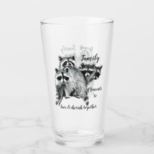 Verre Citation Famille Inspiré Cute Raccoons Animal