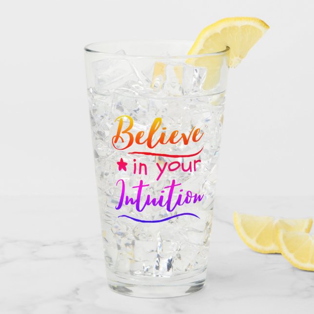Verre Citation inspirante Croire en l'intuition spiritue (Dos glace)
