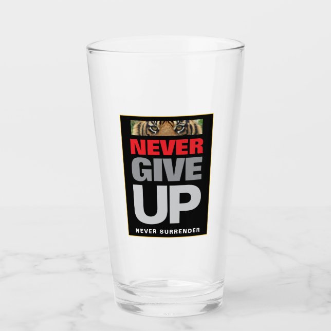 Verre Citation Motivationnelle N'abandonne jamais abando (Devant)