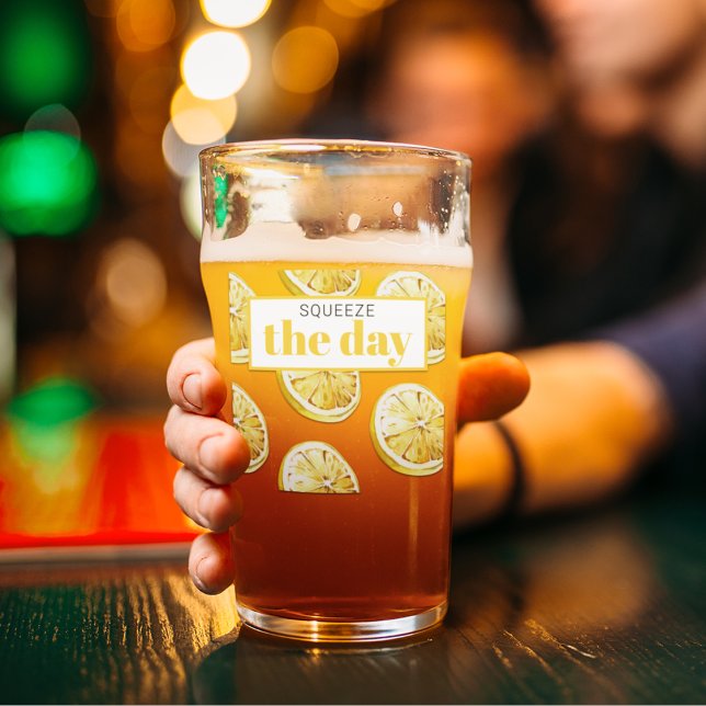 Verre Citrons Jaunes Modernes Motif & Squeeze La Journée (Créateur téléchargé)