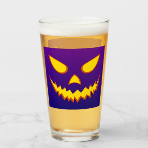 Verre Citrouille Jack-o'-lantern de la face d'Halloween 