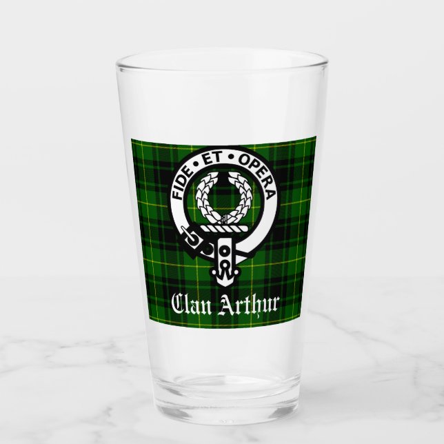 Verre Clan Arthur Crest Badge & Tartan (Devant)
