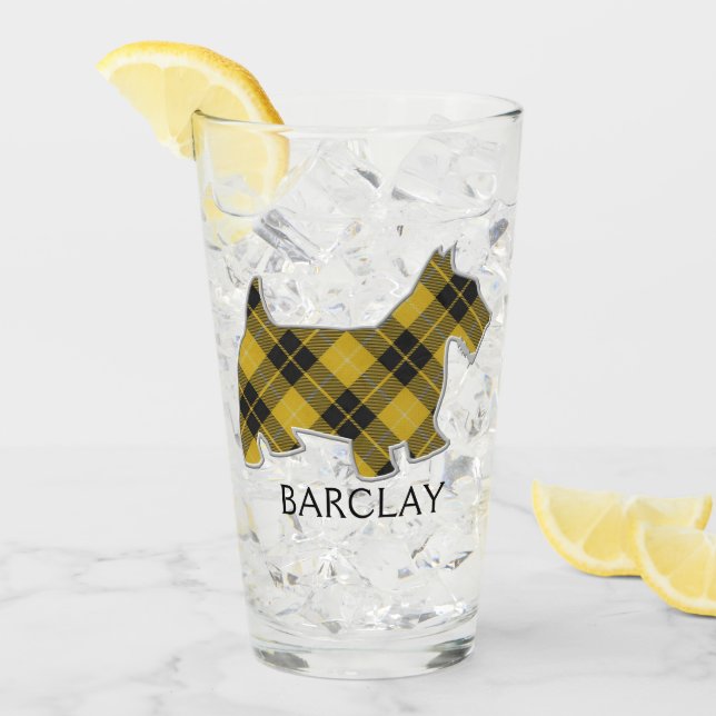 Verre Clan Barclay Tartan Scottie Dog (Devant glace)