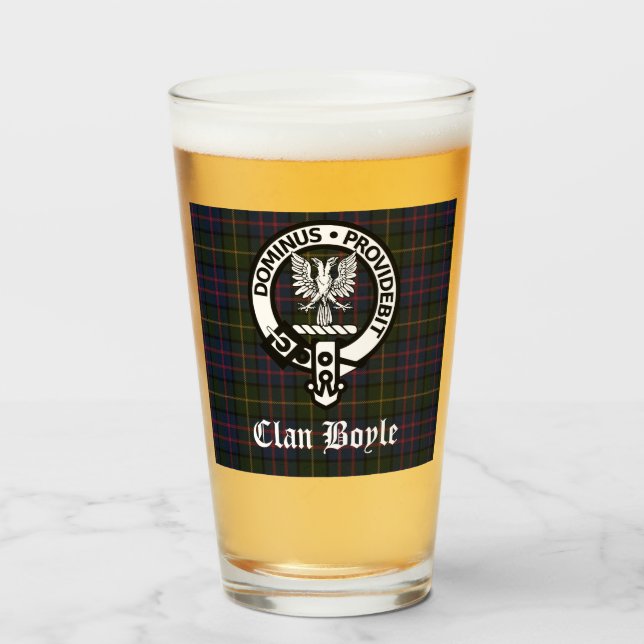 Verre Clan Boyle Crest Badge & Tartan (Devant (rempli))