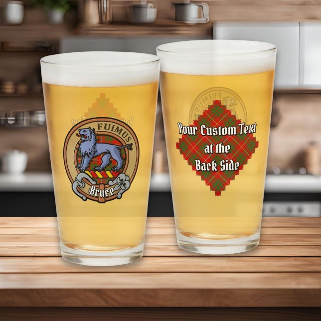 Verre Clan Bruce Crest sur Tartan (Créateur téléchargé)