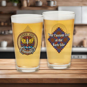 Verre Clan Carnegie Crest sur Tartan