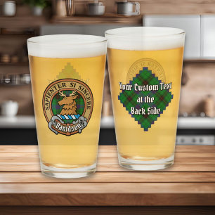 Verre Clan Davidson Crest sur Tartan