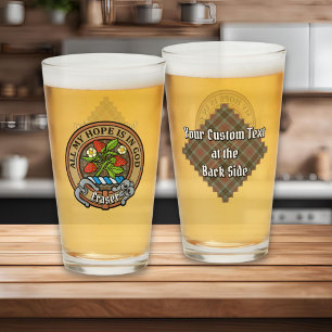 Verre Clan Fraser Crest sur le tartare de chasse Patinée