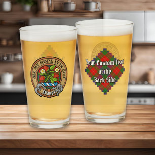 Verre Clan Fraser Crest sur Tartan