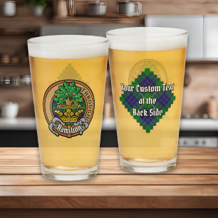 Verre Clan Hamilton Crest sur la chasse Tartan