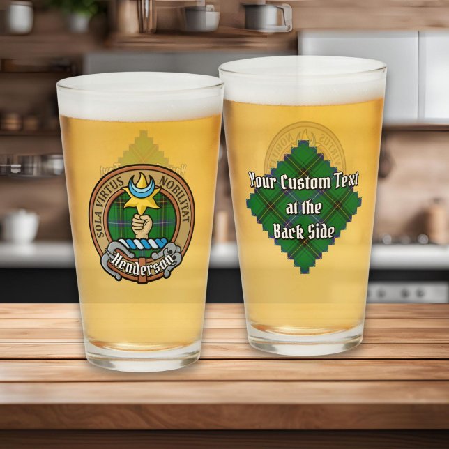 Verre Clan Henderson Crest sur Tartan (Créateur téléchargé)