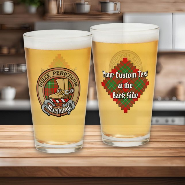 Verre Clan MacAulay Crest sur Tartan (Créateur téléchargé)